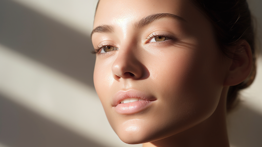 Model with smooth, youthful skin representing non-surgical PRP vampire facial treatment.